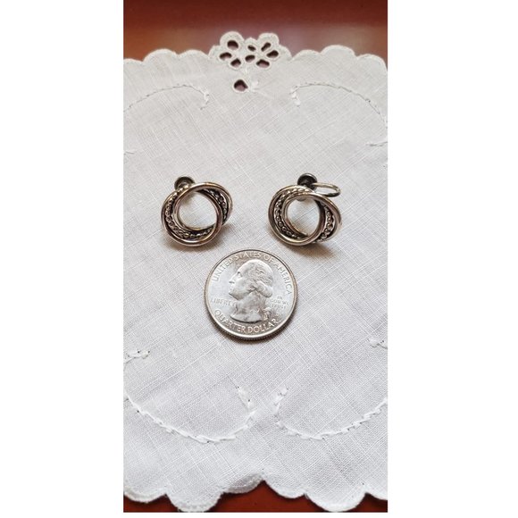 Vintage '50's Beau Sterling Silver Earrings - Picture 4 of 8